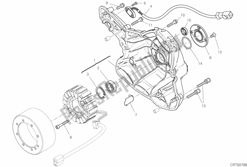 All parts for the Generator Cover of the Ducati Scrambler Flat Track Thailand 803 2019